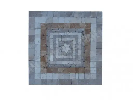 [1254] Travertin Multicolore Rosace 61x61 cm 