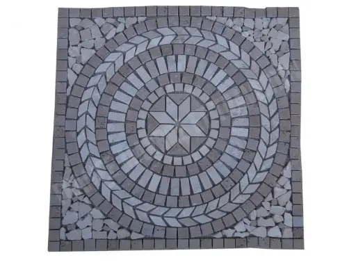 [1047] Travertin Beige - Noce Rosace 61x61 cm 