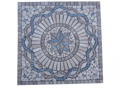 [1044] Travertin Multicolore Rosace 61x61 cm 