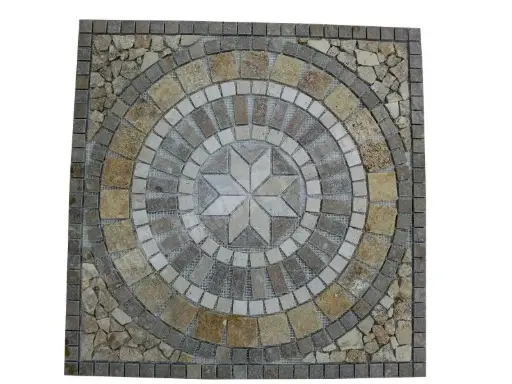 [551] Travertin Multicolore Rosace 61x61 cm 