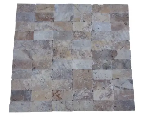 [2765] Travertin Jaune Scabos 7,5x15 cm 