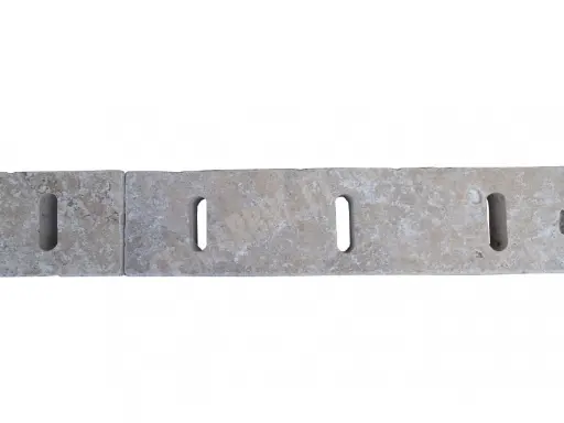 [1161] Travertin Beige Grille Rainure 9x50 cm  