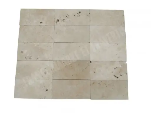 Travertin Beige Clair Pavé 15x30 cm 
