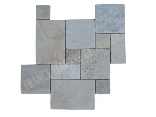 [2968] Travertin Beige Mosaïque Modèle Big Opus Romain 