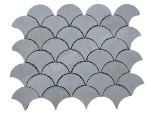 [2751] Travertin Beige Arabesque & Motif Mosaïque 31x25 cm 