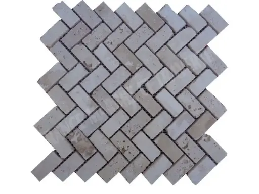 [2385] Travertin Beige Mosaïque Modèle Parquet 