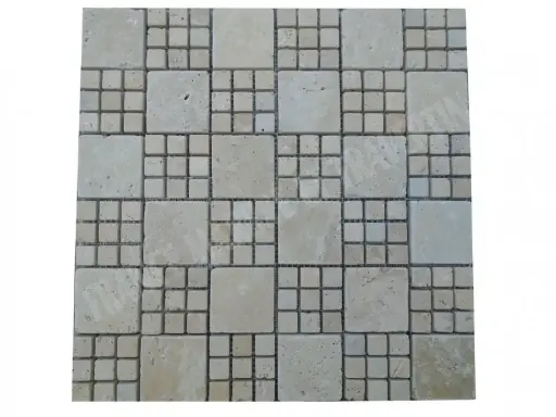 [2215] Travertin Beige Mosaïque Modelé Monaco  