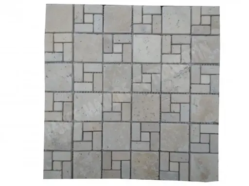 [2085] Travertin Beige Mosaïque Modelé Nice 